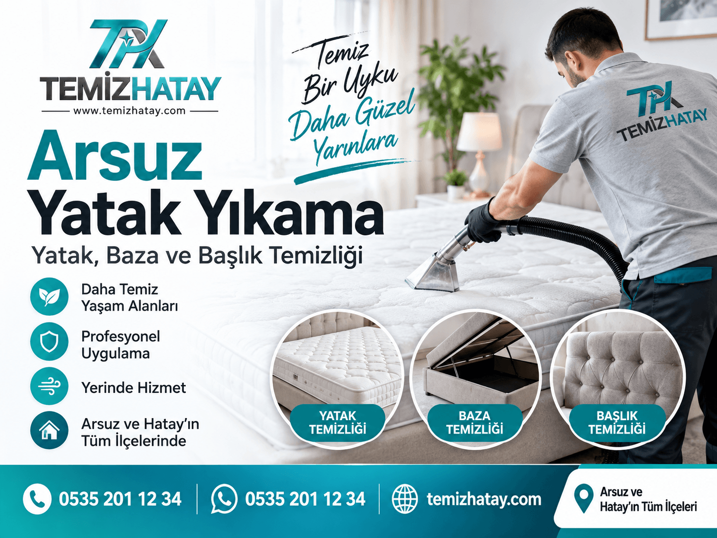 arsuz yatak yikama yatak baza ve baslik temizligi