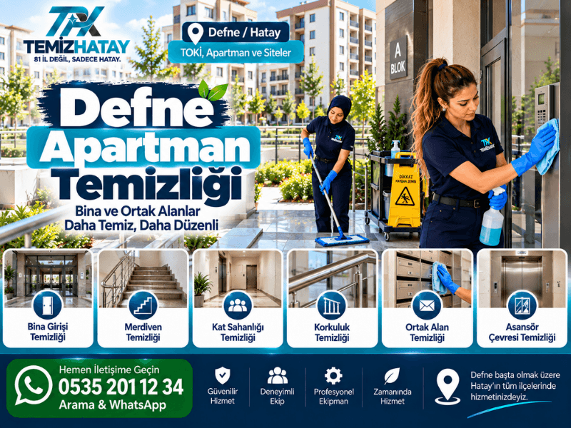 Defne apartman temizliği ve bina ortak alan temizlik firması | TemizHatay