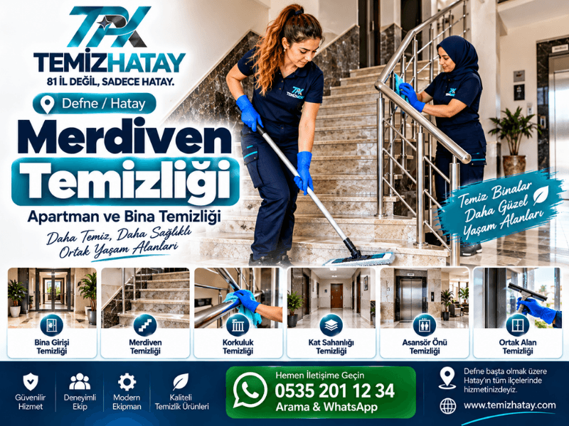 Defne merdiven temizliği TemizHatay apartman ve bina merdiven temizliği hizmeti