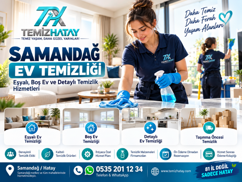 Samandağ Ev Temizliği | TemizHatay eşyalı ev, boş daire ve detaylı temizlik hizmetleri